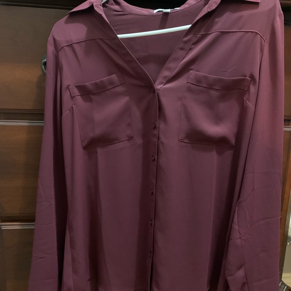 Button up Maroon Blouse